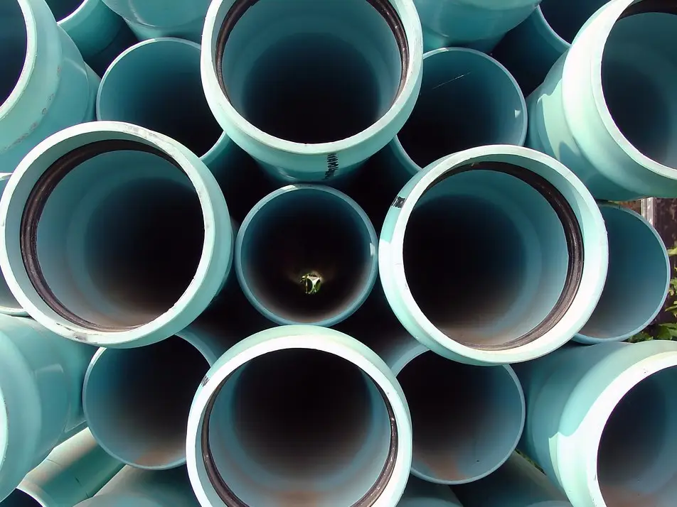 Plastic water and drain pipes prepared for installation